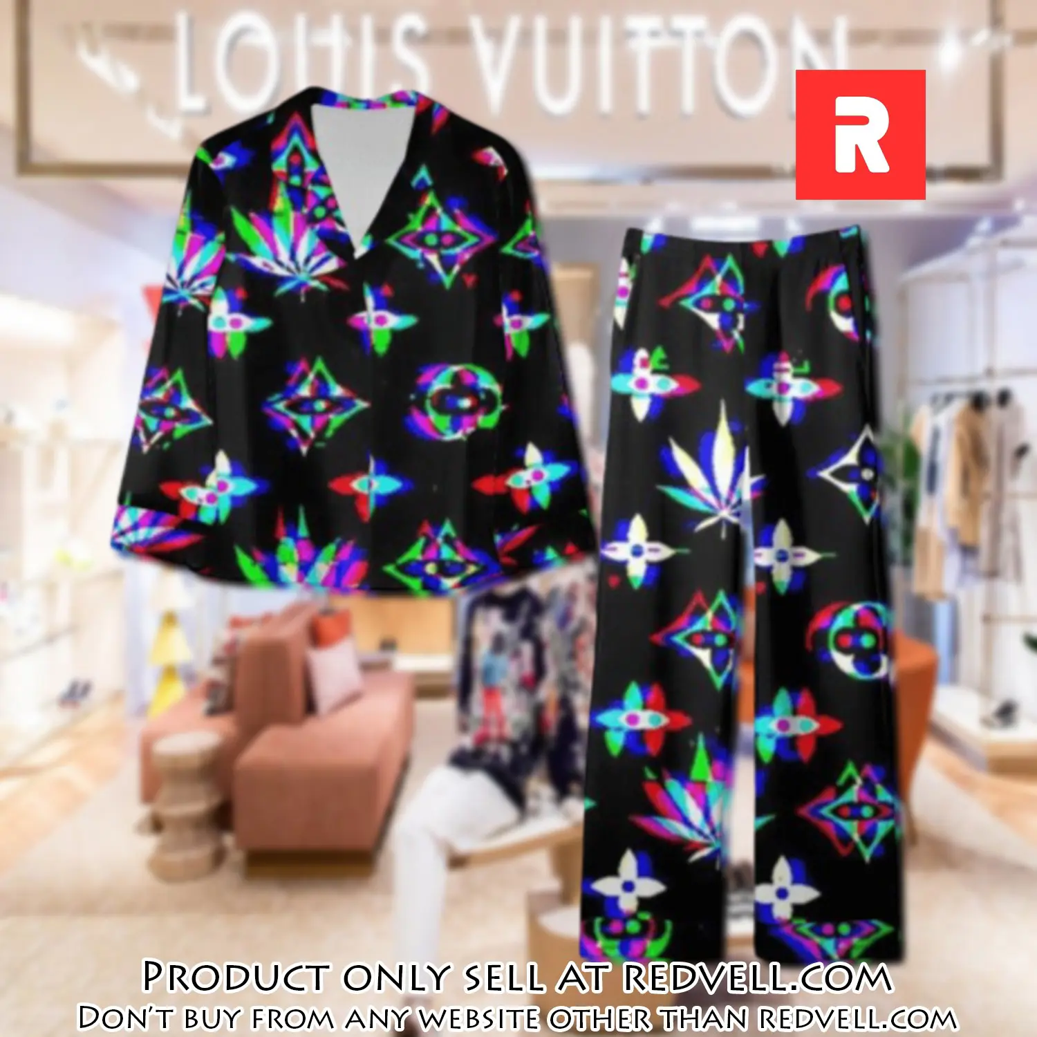 Trending luxury lv satin pajama set pjs1080 rv5534053